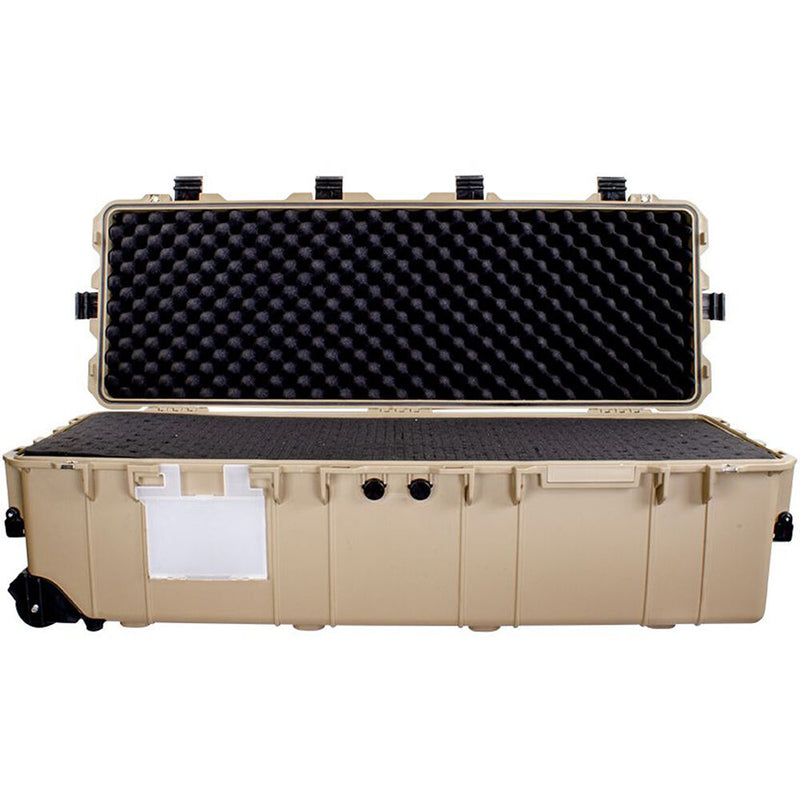 Eylar XL 44-Inch Deep Heavy Transport Roller Rifle Hard Case with Foam (Tan)