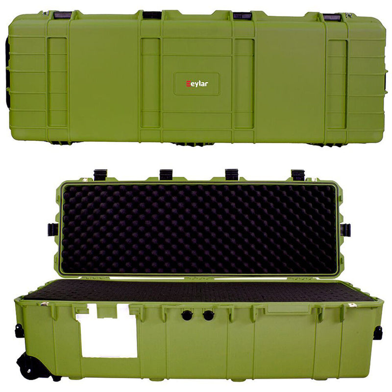 Eylar XL 44-Inch Deep Heavy Transport Roller Rifle Hard Case with Foam (Green)