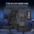 Corsair T100 RELAXED Gaming Chair (Fabric/Black/Gray)