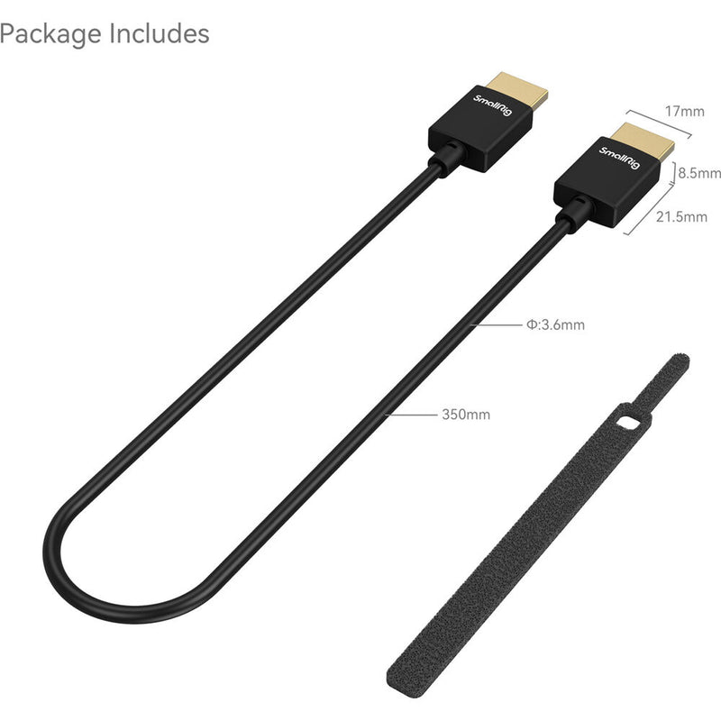 SmallRig 2956B 4K Ultra-Slim HDMI Cable (13.8")