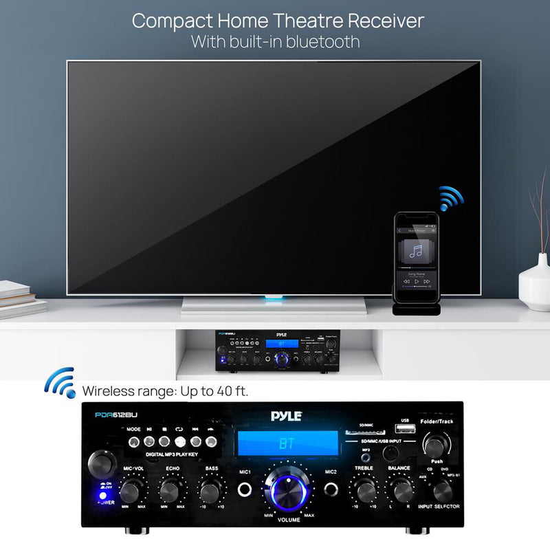 Pyle Pro PDA612BU.5 Stereo Receiver with Bluetooth