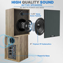 Pyle Home PBKSRB40 Active Bluetooth Bookshelf Speakers (Wood, Pair)