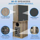 Pyle Home PBKSRB40 Active Bluetooth Bookshelf Speakers (Wood, Pair)