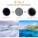 K&F Concept Nano-X Series Variable ND & CPL 2-in-1 Filter (82mm, 1 to 5-Stop)