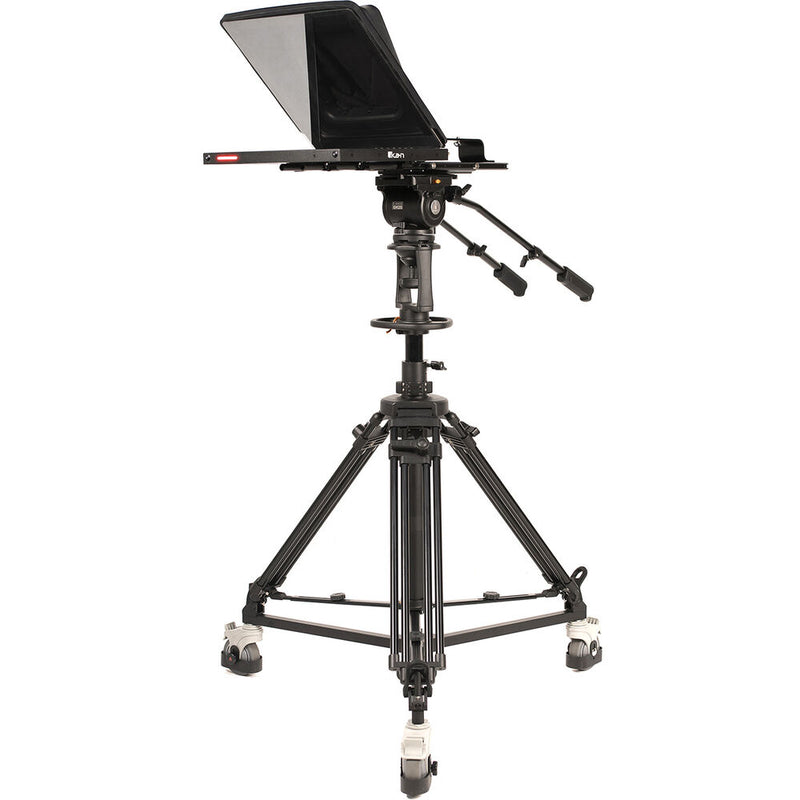 ikan 15" Widescreen Teleprompter with Tally Light, Pedestal & Dolly Turnkey