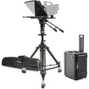 ikan 15" Widescreen Teleprompter with Tally Light, Pedestal & Dolly Turnkey with Travel Case