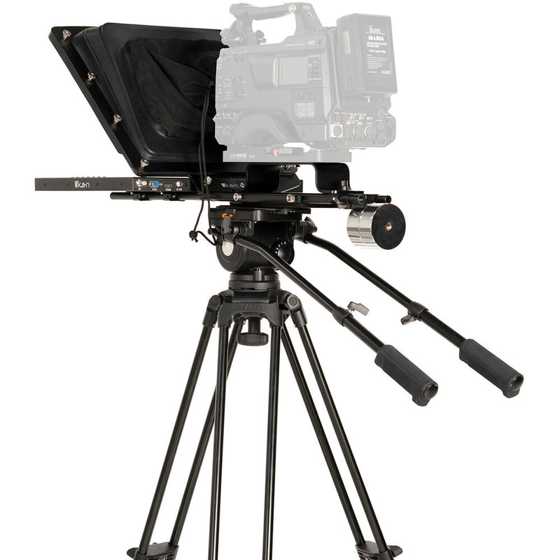 ikan 15" Widescreen Teleprompter with Tally Light, Tripod & Dolly Turnkey