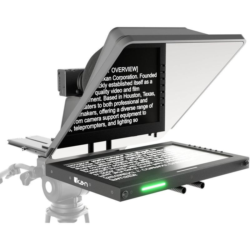 ikan 15" Widescreen Teleprompter with Tally Light, Tripod & Dolly Turnkey