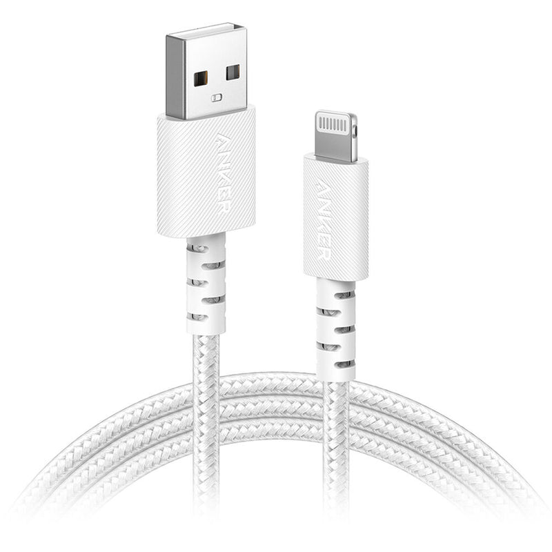 ANKER Powerline Select+ Braided USB-A to Lightning Cable (6', White)