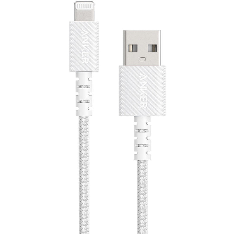 ANKER Powerline Select+ Braided USB-A to Lightning Cable (3', White)