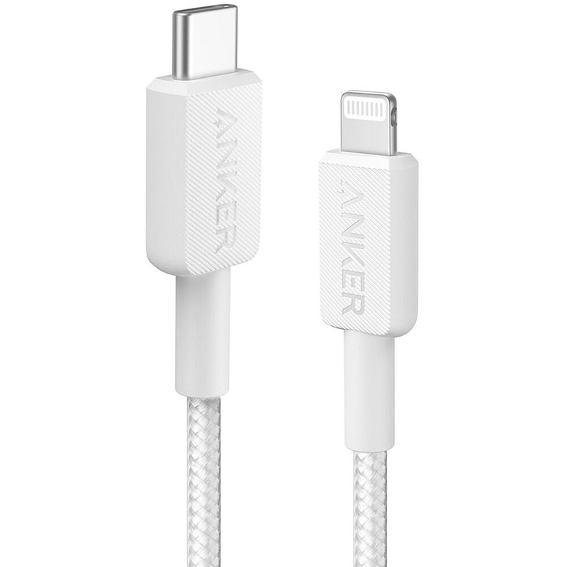 ANKER Bio-Braided USB-C to Lightning Cable (White, 6')