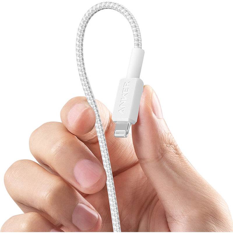 ANKER Bio-Braided USB-C to Lightning Cable (White, 6')