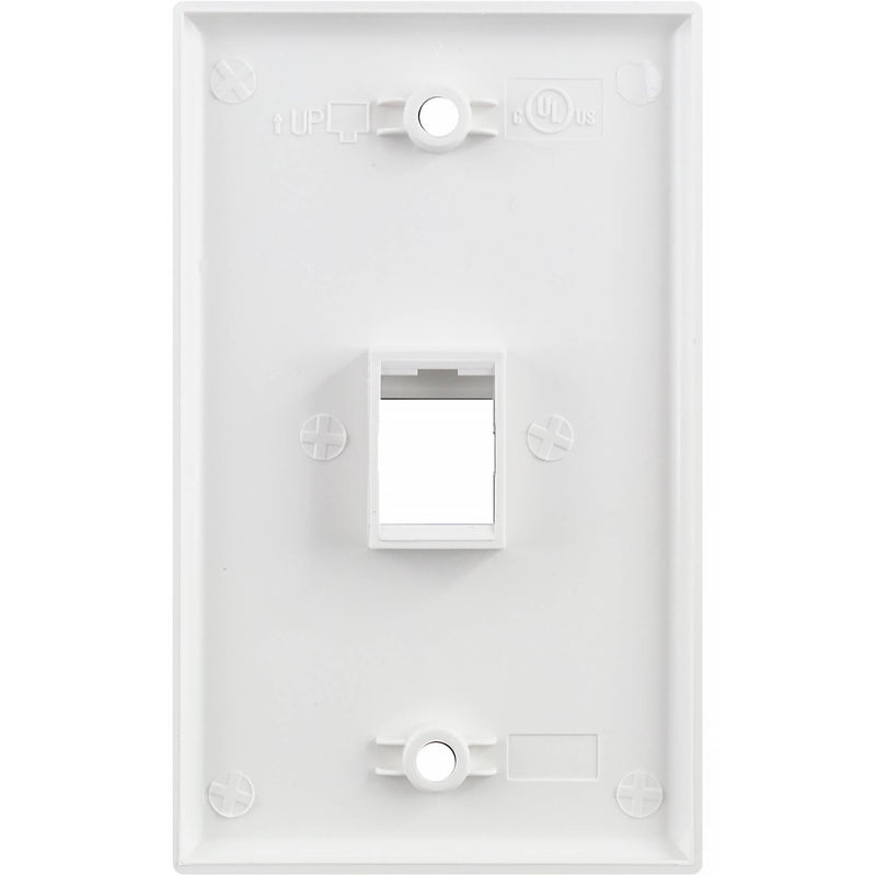 Simply45 S45-3201W-25 1-Port Single-Gang Keystone Wall Plate (White, 25-Pack)