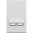 Simply45 S45-3202AW-25 2-Port Single-Gang Angled Keystone Wall Plate (Gloss White, 25-Pack)