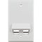 Simply45 S45-3202AW-25 2-Port Single-Gang Angled Keystone Wall Plate (Gloss White, 25-Pack)