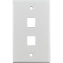 Simply45 S45-3202W-25 2-Port Single-Gang Keystone Wall Plate (White, 25-Pack)