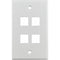 Simply45 S45-3204W-25 4-Port Single-Gang Keystone Wall Plate (White, 25-Pack)