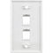 Simply45 S45-3202W-25 2-Port Single-Gang Keystone Wall Plate (White, 25-Pack)