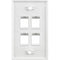 Simply45 S45-3204W-25 4-Port Single-Gang Keystone Wall Plate (White, 25-Pack)