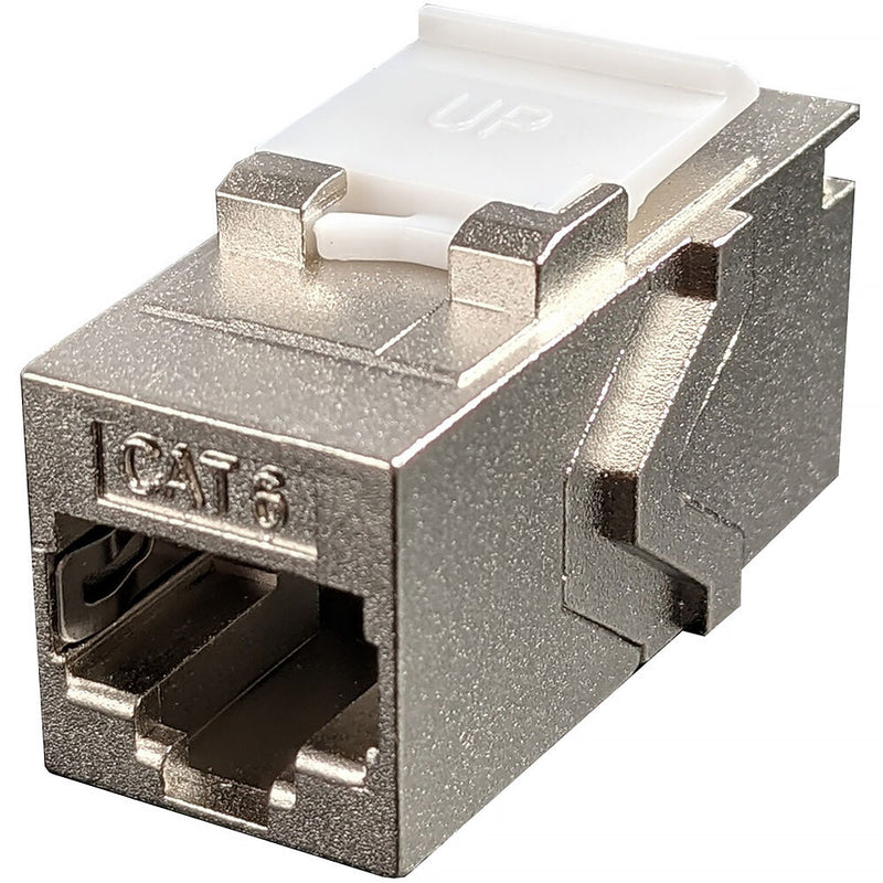 Simply45 S45-3270 Cat 6 Shielded Keystone Feed-Thru Coupler with White Locking Tab (25-Pack)