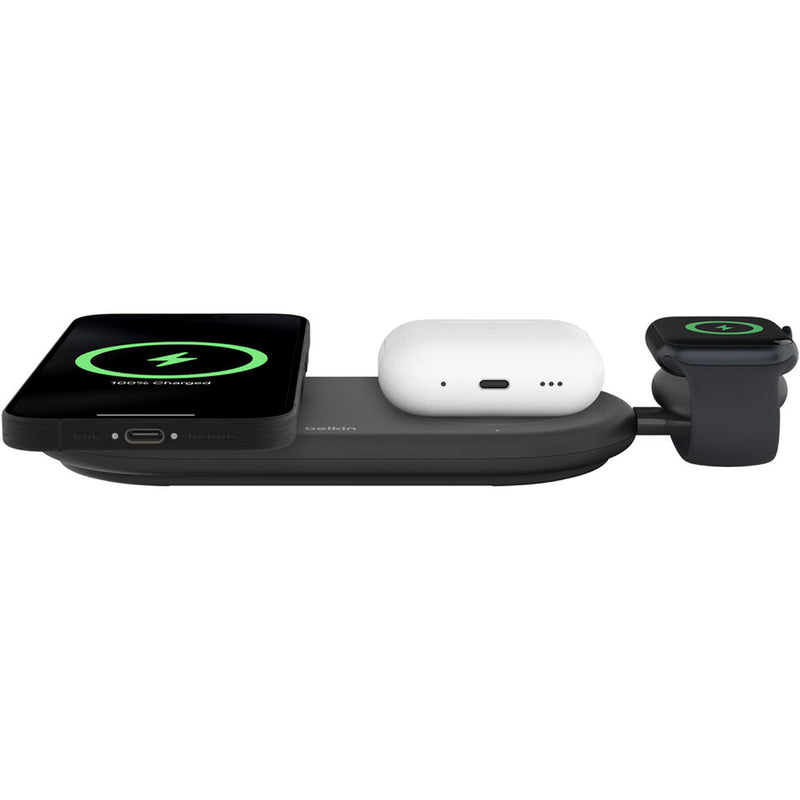 Belkin BoostCharge Pro 3-in-1 Magnetic Wireless Charging Pad with Qi2 (Black)