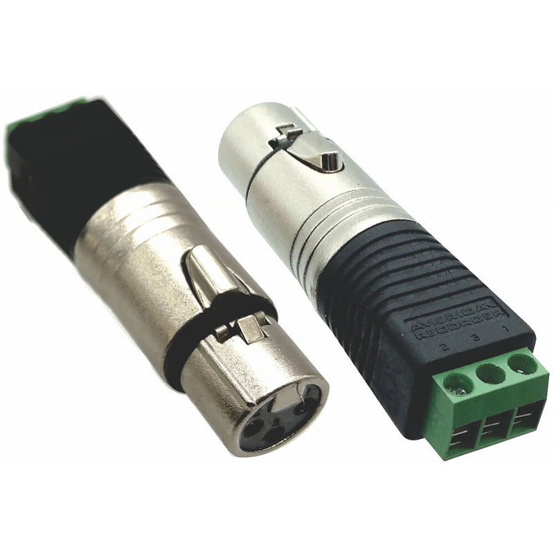 American Recorder 3-Pin XLR Female to Screw Terminal Adapter