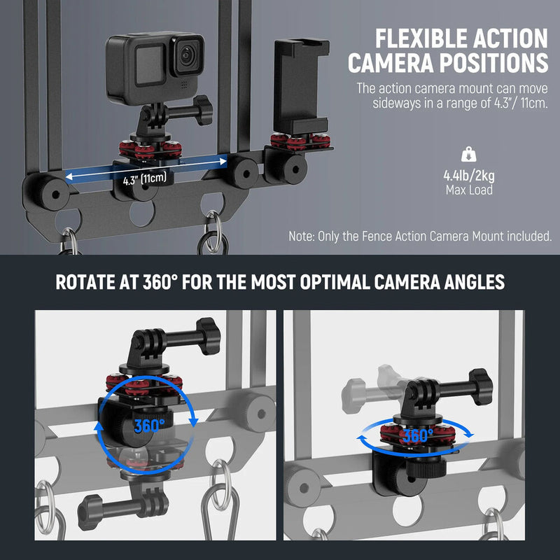 Neewer Action Camera Fence Mount (Black)