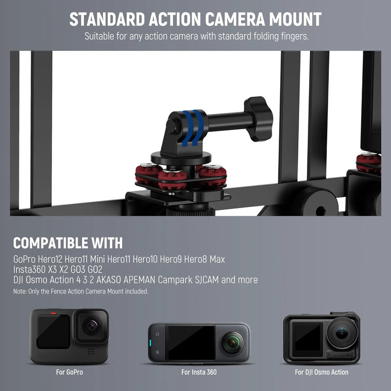 Neewer Action Camera Fence Mount (Black)