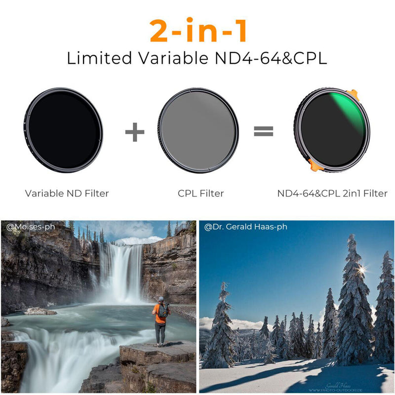 K&F Concept Nano-X Series 2-in-1 Variable ND & CPL Filter (77mm, 2 to 6-Stop)