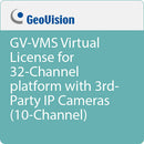 GEOVISION GV-VMS Virtual License for 32 Channel Platform with 3rd Party IP Cameras (10 Channels)