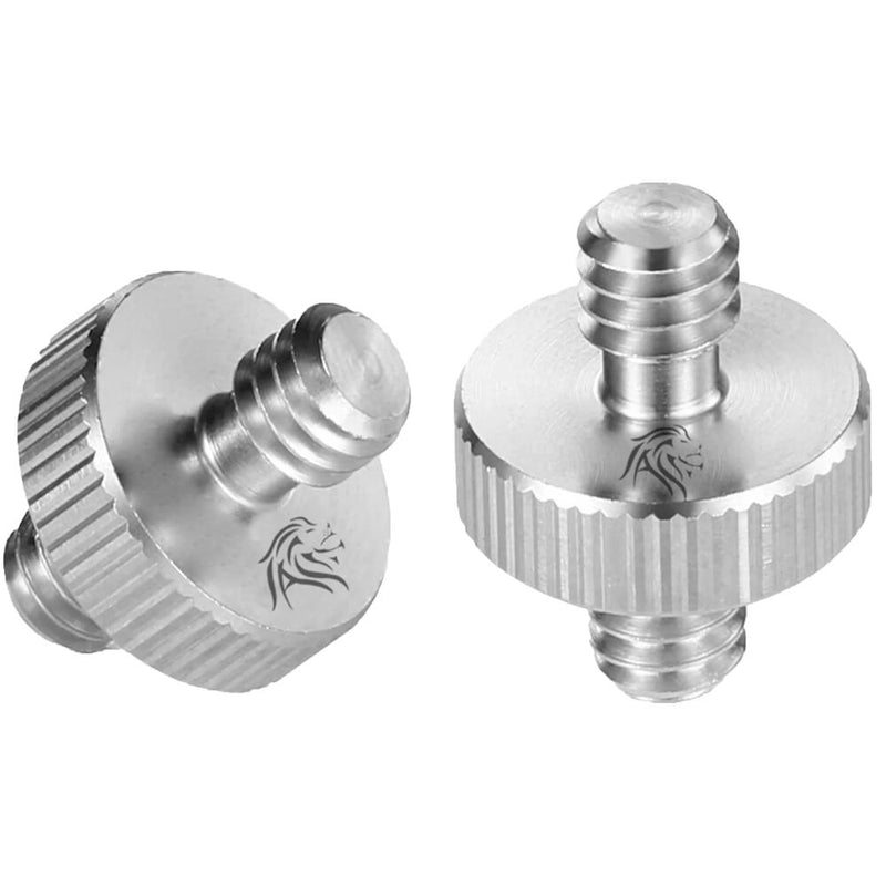 Lions Ark 1/4''-20 Male to 1/4''-20 Male Double-Head Threaded Screw Adapter (2-Pack)