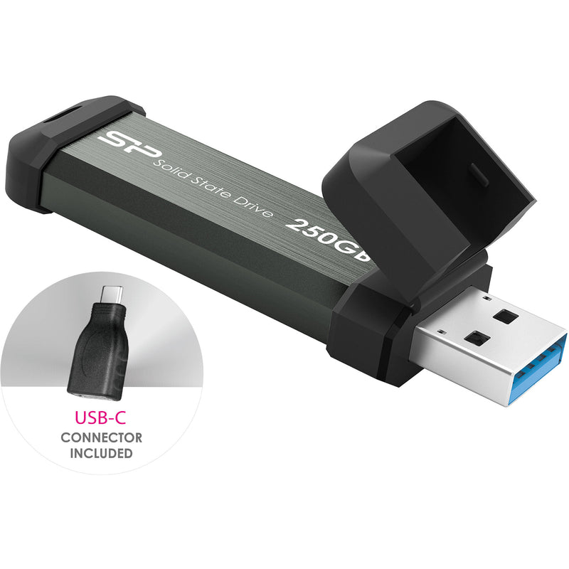 Silicon Power 250GB MS70 USB 3.2 Gen 2 Flash Drive (Gray)