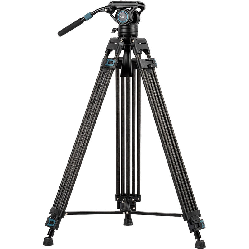 Fotopro DV-3C Heavy Duty Fluid Head Video Carbon Fiber Tripod (Black)