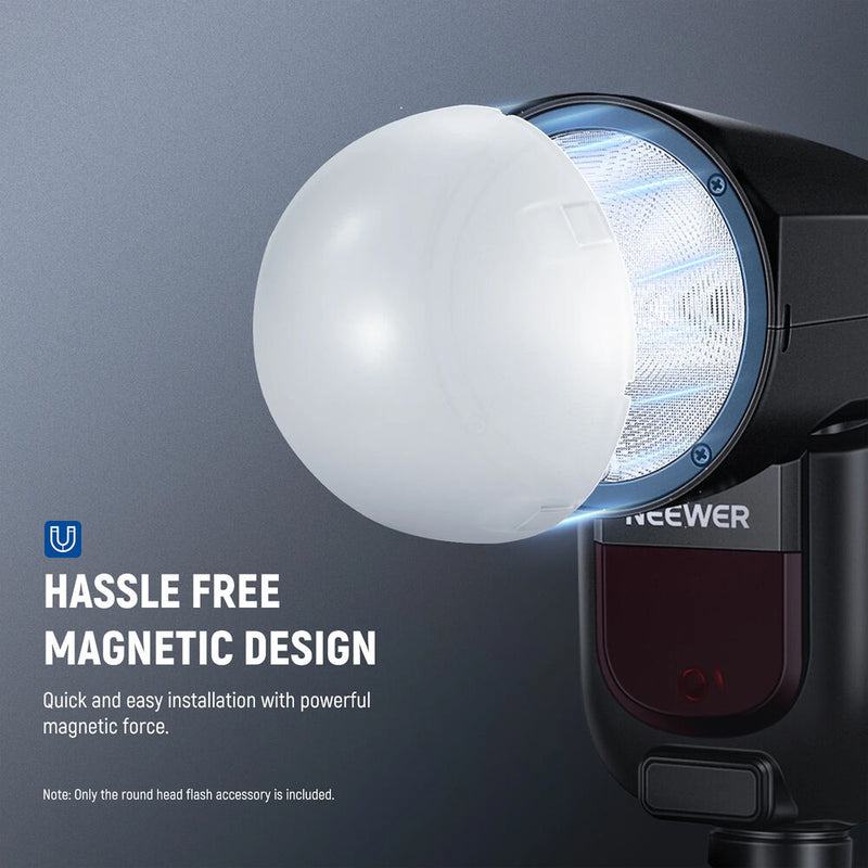 Neewer M12 Magnetic Diffusion Dome for Z1 and Z2 Series Round Head Flashes