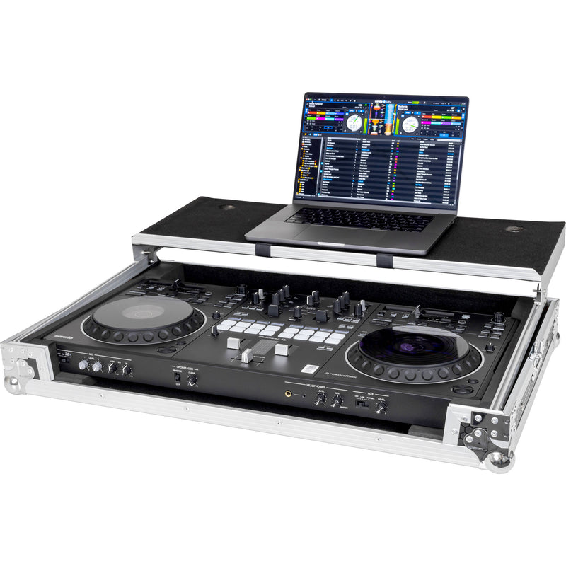 Headliner Flight Case DJ Controller Case for Pioneer DDJ-REV5 with Laptop Platform (Silver on Black)