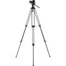 Fotopro DV-3C Heavy Duty Fluid Head Video Carbon Fiber Tripod (Black)