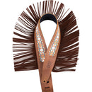 Gator Outlaw Series 2.5" Crazy Horse Brown Leather Guitar Strap with Fringe Detail and Western Print