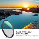 K&F Concept Nano-X Series Ultra-Low Reflection CPL Filter (43mm)