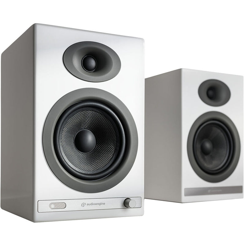 Audioengine HD5 2-Way Active Wireless Bookshelf Speakers (Hi-Gloss Piano White, Pair)