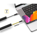 EZQuest DuraGuard Coiled USB-C 2.0 Male Charge & Sync Cable (4.9')