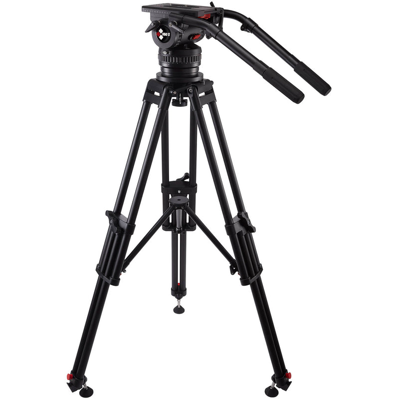 Camgear V60S AL/MS Fluid Head & Aluminum Tripod with Mid-Level Spreader System (Flat Base)