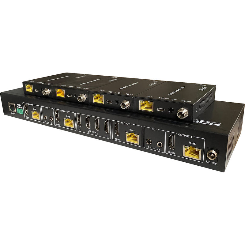 Comprehensive Pro AV/IT Integrator Series 4x4 HDMI 4K/60 Hz 4:4:4 Matrix Switcher & Extender Kit (230')