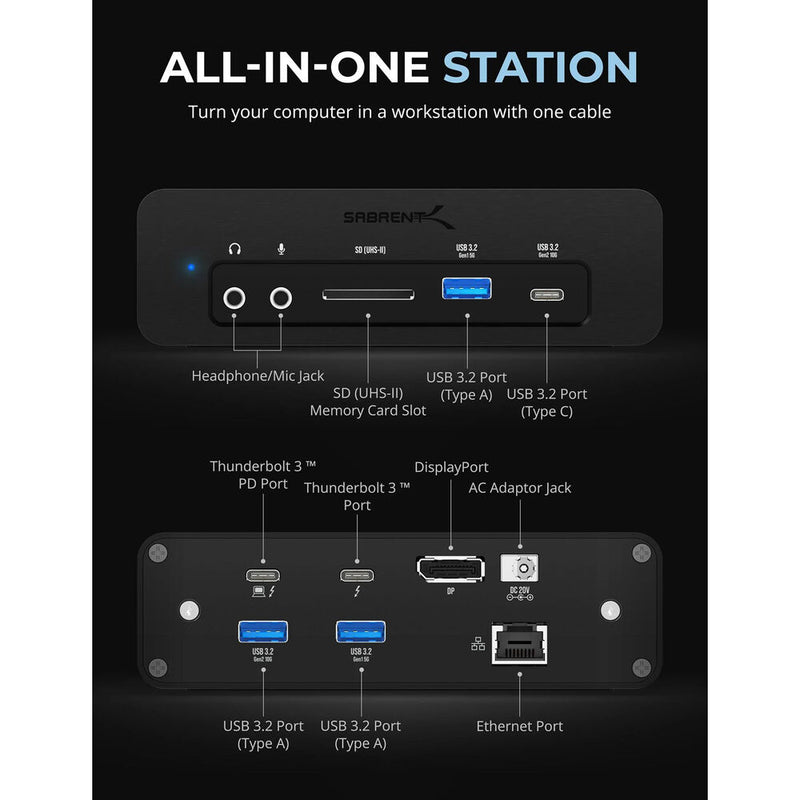 Sabrent 16TB Thunderbolt 3 NVMe SSD Docking Station