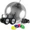 Eliminator Lighting M502EL All-in-One 12" Mirror Ball Kit with Motor, Pinspots, and Gels