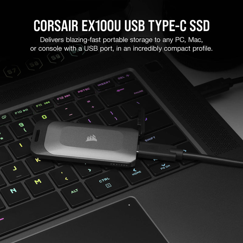 Corsair 2TB EX100U Portable Solid State USB-C Storage Drive