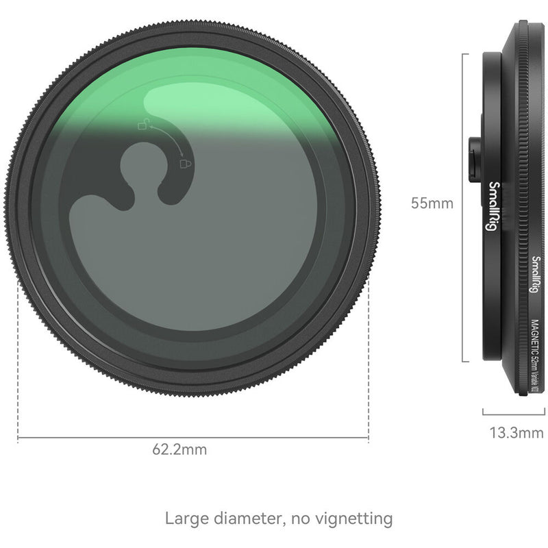 SmallRig MagEase Magnetic VND Filter Kit with M-Mount Filter Adapter (52mm, 1 to 5-Stop)