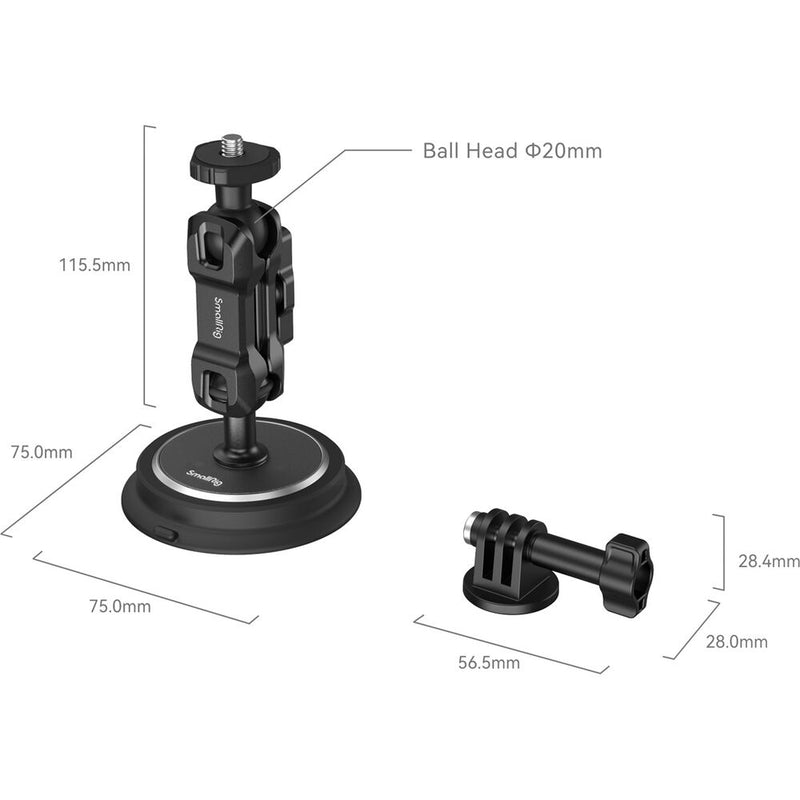 SmallRig Magic Arm & Magnetic Suction Cup Mounting Support Kit for Action Cameras