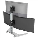 Atdec Freestanding Heavy-Duty Dual Vertical Monitor Mount (Silver)