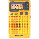 Sangean DT-400W Digital AM/FM/Weather Portable Pocket Radio (Yellow)