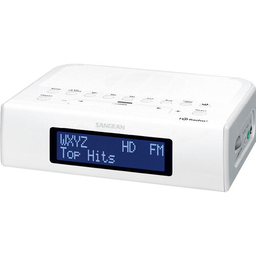 Sangean HDR-15 AM/FM/HD Tabletop Clock Radio (White)